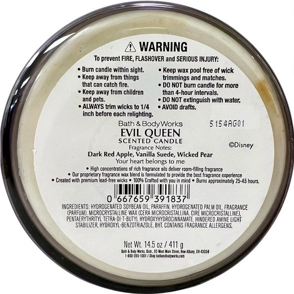 Bath & Body Works Disney Villians Collection Evil Queen Three Wick Candle - Picture 4 of 6